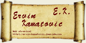 Ervin Kamatović vizit kartica